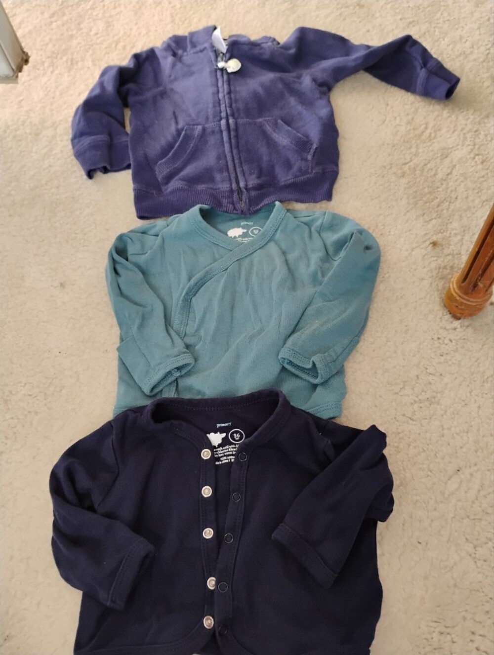 Primary Baby Tees in Teal and Navy